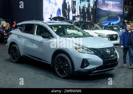 Toronto, ON, Canada - February 16, 2024: Nissan is  presented at Metro Toronto Convention Centre Stock Photo