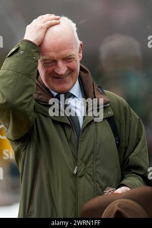 Winning trainer Willie Mullins after Ballyburn won the Gallagher Novices' Hurdle on day two of the 2024 Cheltenham Festival at Cheltenham Racecourse. Picture date: Wednesday March 13, 2024. Stock Photo