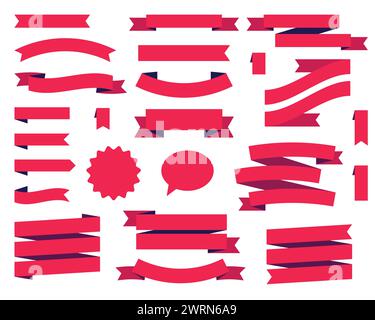 Modern simple ribbons collection. Ribbon banners. vector set of ribbons Stock Vector