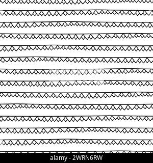 Seamless black and white abstract hand drawn texture. Stock Vector