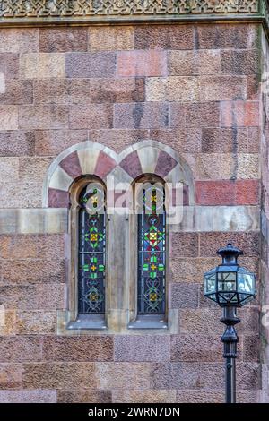 Detail of the exterior of Central Synagogue from New York, USA, a Reform synagogue in Midtown Manhattan. Built in 1870-1872 and  designed by Henry Fer Stock Photo