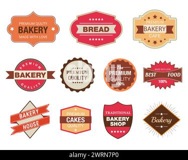Set of vintage retro bakery badges and labels Stock Vector