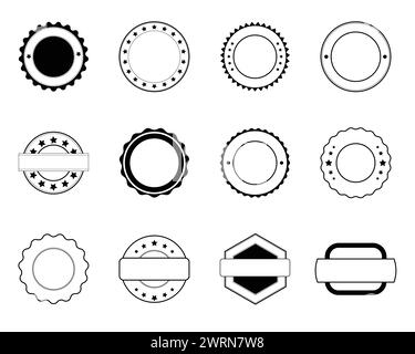 Different label black icons in set collection for design. Stock Vector