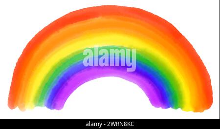 Rainbow Pride flag watercolor art icon symbol isolated on white background Stock Photo