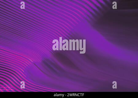 Purple pink neon light trails electric wave pattern abstract photo Stock Photo