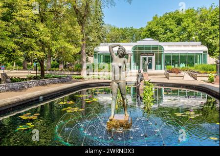 The Leo Mol Sculpture Garden and Gallery displaying work of Ukrainian sculptor Leo Mol who settled in Canada in 1948, Assiniboine Park, Winnipeg, Mani Stock Photo