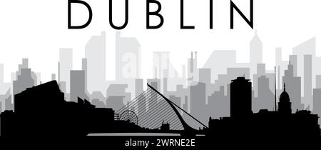 Cityscape skyline panorama of DUBLIN, IRELAND Stock Vector