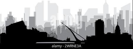 Cityscape skyline panorama of DUBLIN, IRELAND Stock Vector