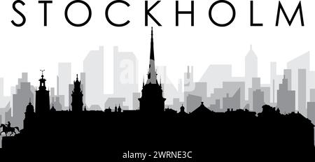 Cityscape skyline panorama of STOCKHOLM, SWEDEN Stock Vector