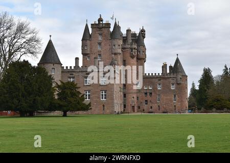 Glamis Castle in Angus, Scotland on a spring day in March 2024. Stock Photo