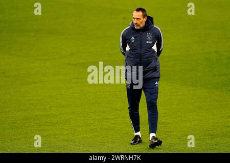 Ajax manager John van 't Schip during a training session at Villa Park, Birmingham. Picture date: Wednesday March 13, 2024. Stock Photo