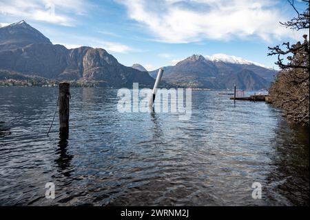 Tourist destination small medieval village of Bellagio with hilly narrow streets and luxurious villas, holiday destination on Lake Como, Italy in spri Stock Photo