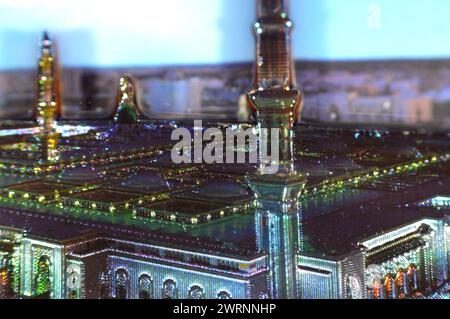 Medina fridge magnet in the shape of the Prophet's Mosque, refrigerator magnet of Madinah mosque in Saudi Arabia kingdom, it is the second mosque buil Stock Photo