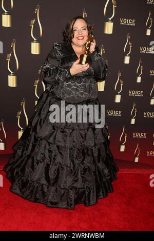 December 9, 2023, Beverly Hills, California, USA: Susie Valerio at the 10th Annual Society of Voice Arts and Sciences Voice Awards Gala Winners Circle at the Beverly Hilton Hotel on December 9, 2023 in Beverly Hills, CA. (Credit Image: © Kay Blake/ZUMA Press Wire) EDITORIAL USAGE ONLY! Not for Commercial USAGE! Stock Photo