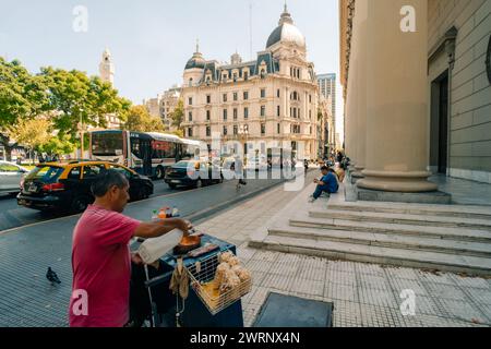 Panoramic view of buildings around Plaza de Mayo - Buenos Aires, Argentina -mar 2th 2024. High quality photo Stock Photo