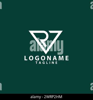 initial logo RV design vector Stock Vector