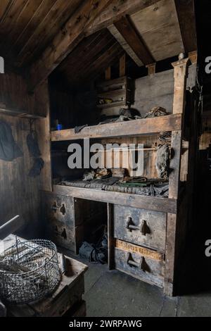 Antarctica, Ross Sea, Ross Island, Cape Evans. Scott's Hut, used during the Terra Nova Expedition (1910-1913) Stock Photo