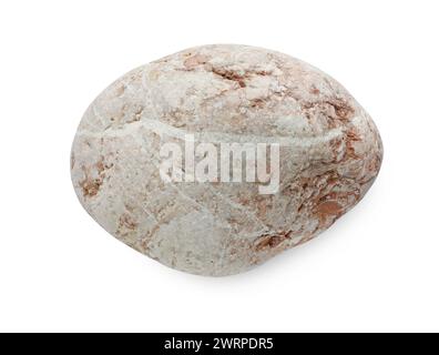 One light stone isolated on white, top view Stock Photo