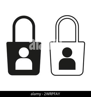 Personal Privacy Lock Icons. Vector illustration. EPS 10. Stock Vector