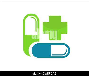 capsule health care logo for medical service and clinic Stock Vector