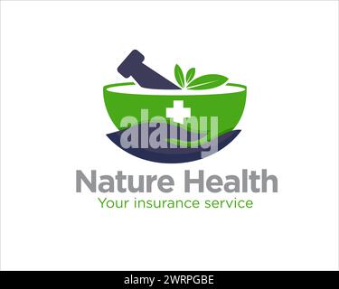nature health care or traditional medicare logo designs simple modern Stock Vector