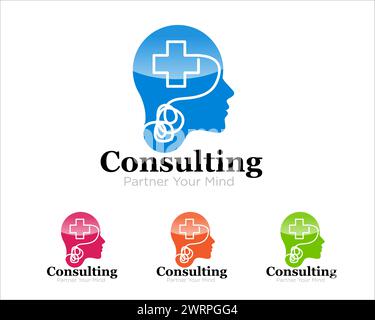 health consulting logo designs for mental health Stock Vector