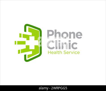 phone clinic logo designs for medical service and app health logo Stock Vector