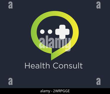 health consult logo designs for medical service Stock Vector