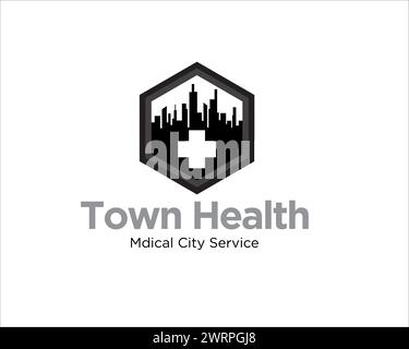 town health logo designs for city medical service Stock Vector