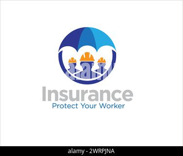 worker insurance logo designs for medical protection logo Stock Vector