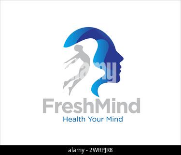 fresh mind logo with jump people and fresh mind Stock Vector