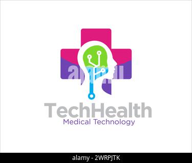 medical tech health logo designs for medical service logo Stock Vector