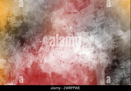 Watercolor art background. Old paper, red and black. marble. to forbid. Watercolor texture for cards, flyers and posters. Watercolor banner. Plaster. Stock Photo