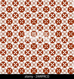 Javanese Batik Motif, seamslees pattern. Kawung Motif are typical Indonesian batik motifs in the form of spheres similar to the Kawung. Batik pattern. Stock Vector