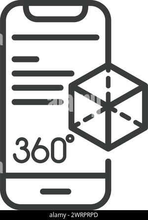 virtual reality smartphone 360 view Stock Vector