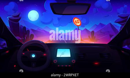 Smart car in front view linear icon. NFC auto with roof camera and ...
