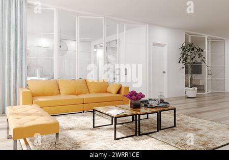Modern  living room interior. 3d rendering design concept Stock Photo