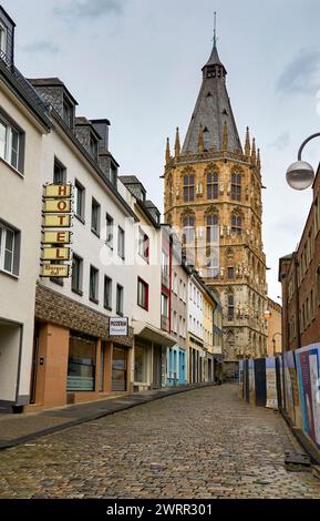Walking around Cologne on a rainy day, Germany Stock Photo