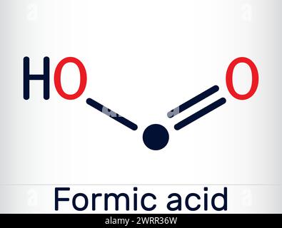 Formic acid, methanoic acid CH2O2 molecule. Skeletal chemical formula. Vector illustration Stock Vector