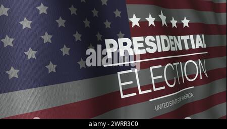 Image of presidential election united states of america text over waving american flag Stock Photo
