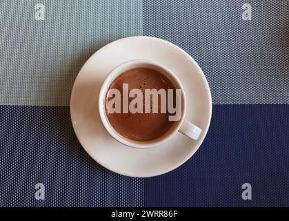 top view of a cup of tea in a white cup Stock Photo