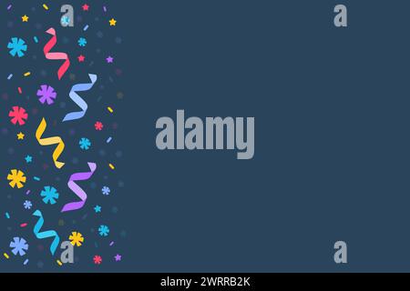 Birthday and celebration banner with serpentine and confetti. Stock Photo