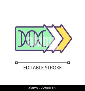 Gene modification RGB color icon Stock Vector