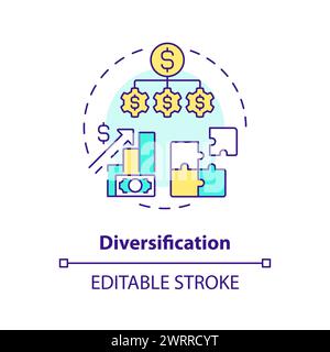 Diversification multi color concept icon Stock Vector