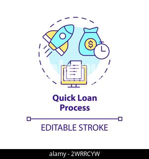 Quick loan process multi color concept icon Stock Vector