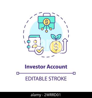 Investor account multi color concept icon Stock Vector