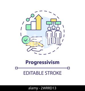 Progressivism ideology multi color concept icon Stock Vector