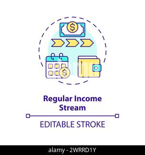 Regular income stream multi color concept icon Stock Vector