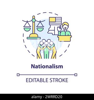 Nationalism political movement multi color concept icon Stock Vector