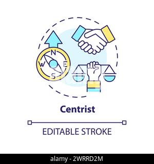 Centristic ideology multi color concept icon Stock Vector